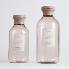 300-500ml side vertical stripes PET plastic bottle shampoo shower gel bottle fragrance beads bottle