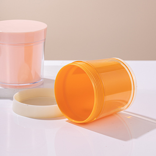 PP/PS double layer wide mouth hair mask bottle 460ml facial mask cream plastic bottle hair wax hair mud jar packaging material