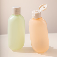 PE plastic bottle matte semi-transparent oval bottle 100ml washing bottle trial pack flip butterfly cover lotion bottle