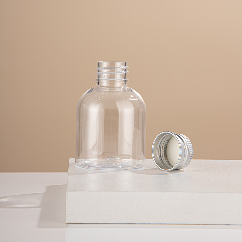 80ml travel size lotion bottle PET screw cap transparent shampoo bottle cosmetic packaging material