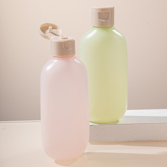 PE plastic bottle matte semi-transparent oval bottle 100ml washing bottle trial pack flip butterfly cover lotion bottle