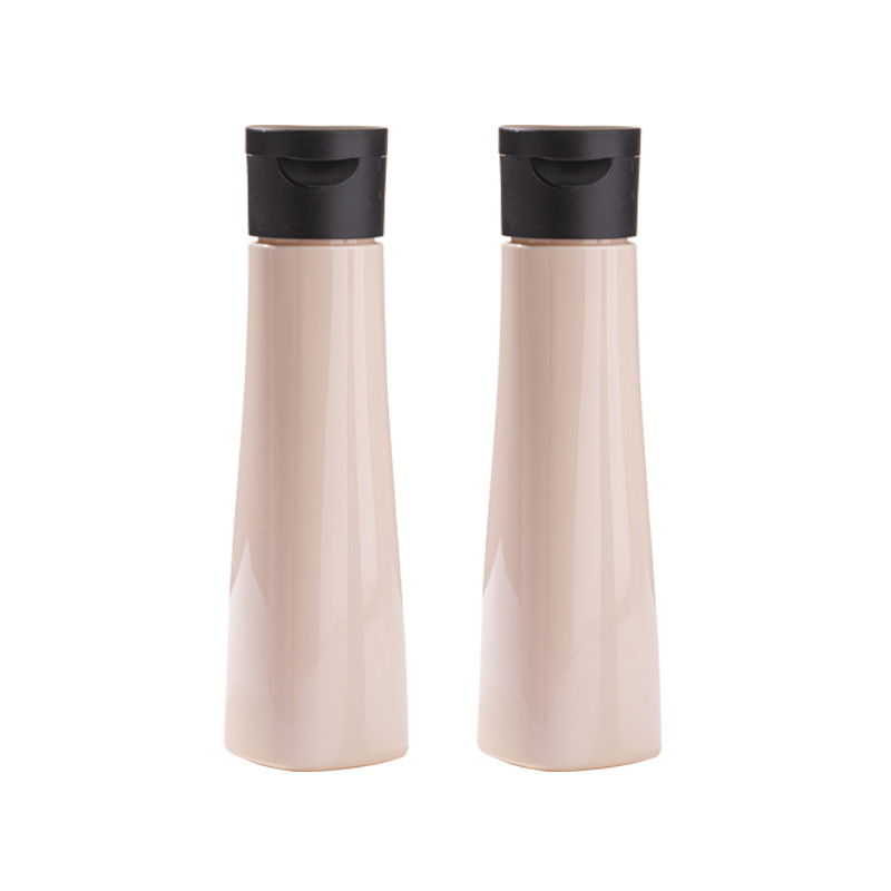 238ml transparent plastic bottle PET cylindrical flip cover cosmetic bottle conditioner bottle shower gel bottle