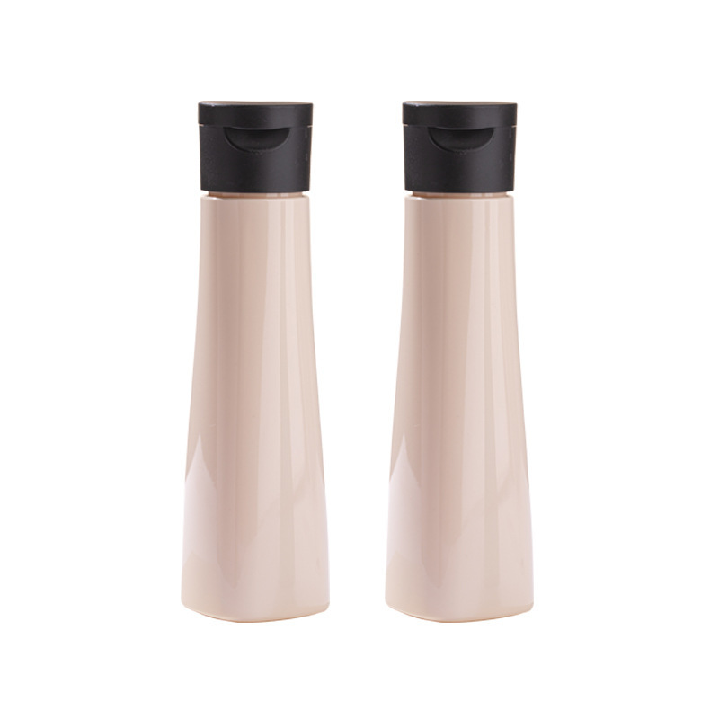 238ml transparent plastic bottle PET cylindrical flip cover cosmetic bottle conditioner bottle shower gel bottle