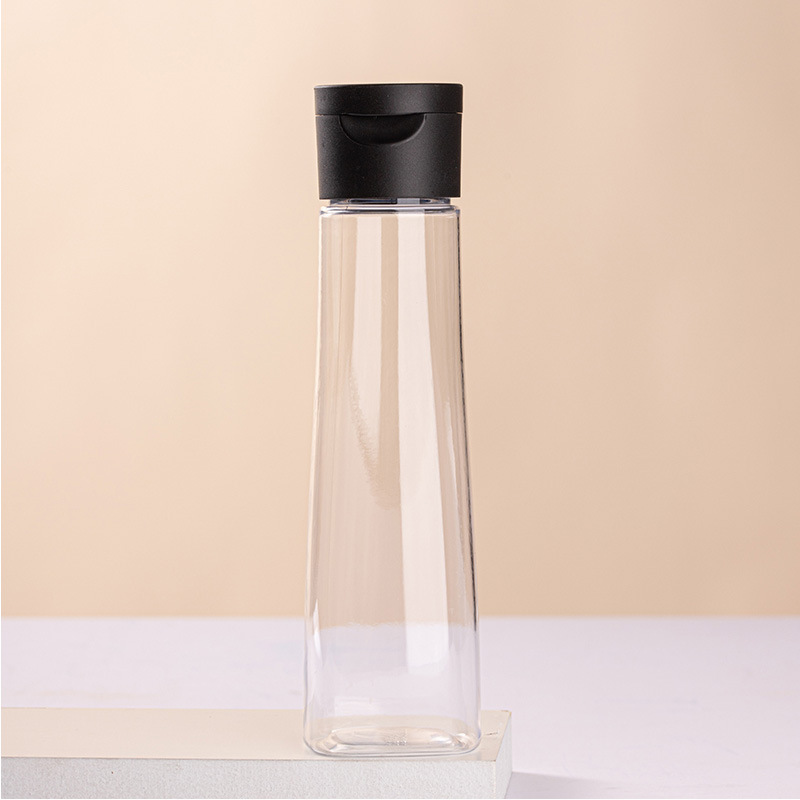 238ml transparent plastic bottle PET cylindrical flip cover cosmetic bottle conditioner bottle shower gel bottle