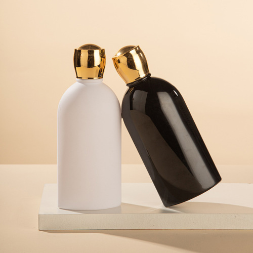 400ml PET Oval Flat Bottle with Gold Cap