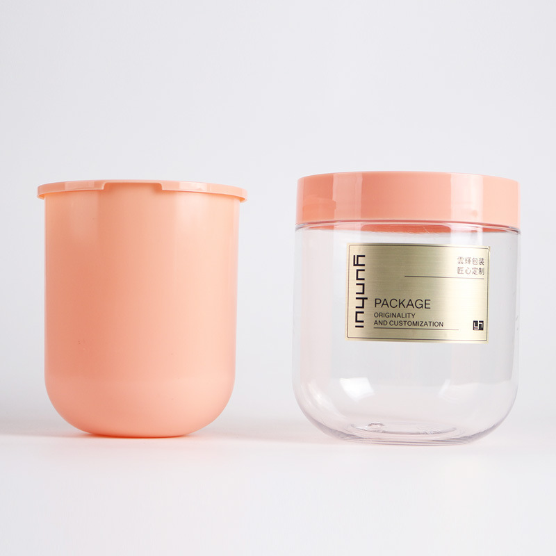 Single and double layer PET/PE bottle 500/600ml wide mouth round bottom cylindrical hair mask scrub bottle