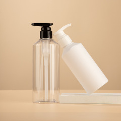Transparent PET push bottle 300/460/800ml cleaning packaging material shampoo shower gel bottle