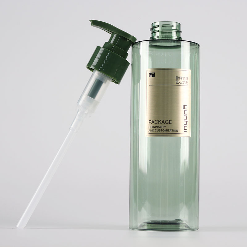 250ml flat shoulder cylindrical shampoo bottle 350ml shower gel bottle PET lotion bottle packaging material