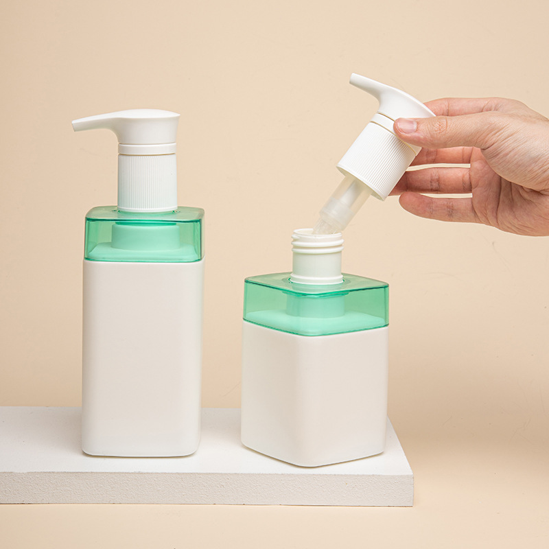 PE contrast color body lotion care packaging material 300ml lotion bottle 500ml shampoo bottle 800ml shower gel bottle