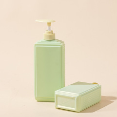 PE square bottle carved special-shaped bottle 480ml lotion bottle shower gel bottle 730ml shampoo bottle