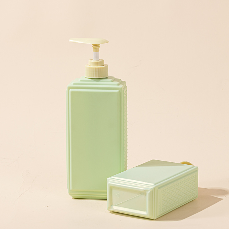 PE square bottle carved special-shaped bottle 480ml lotion bottle shower gel bottle 730ml shampoo bottle
