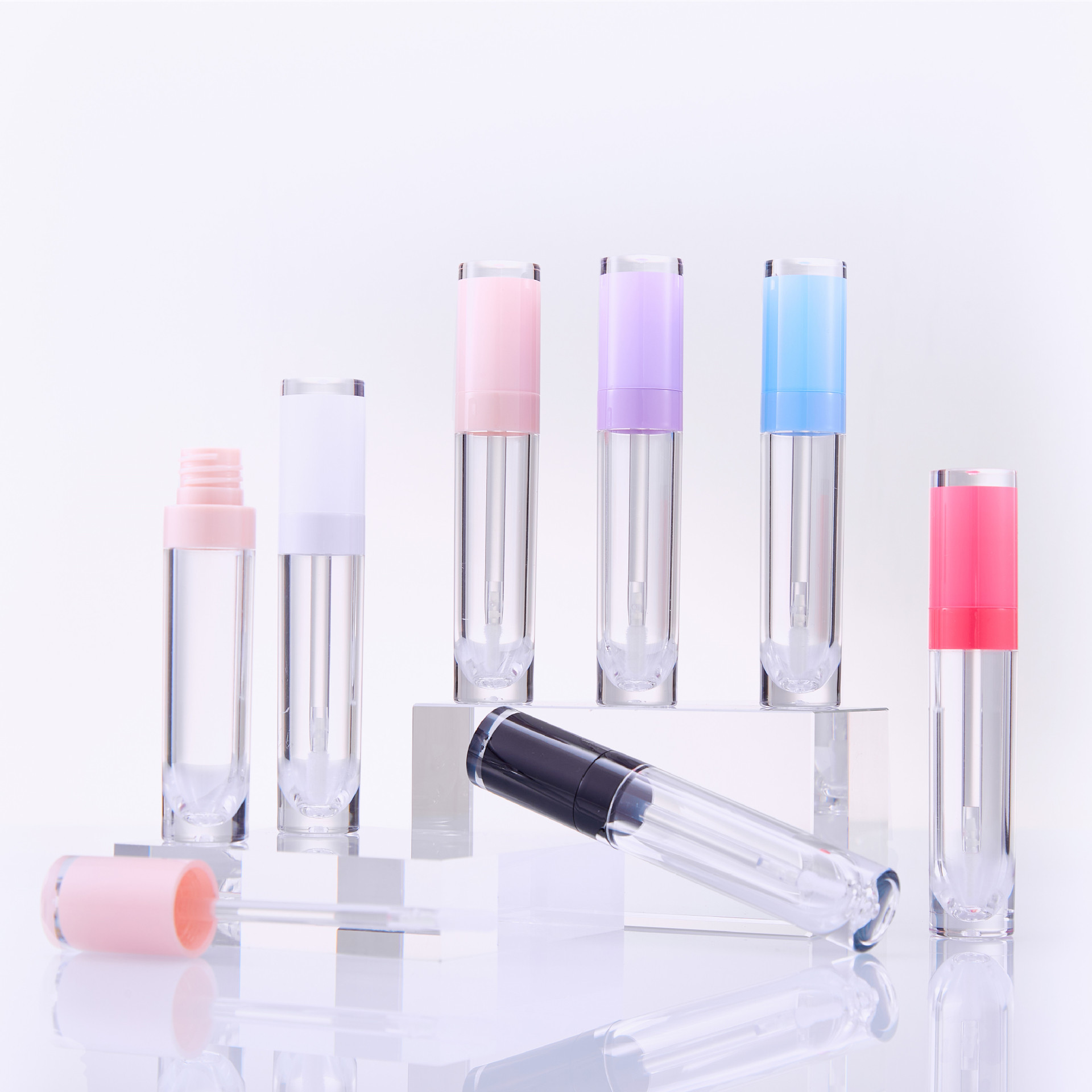 8ml lip glaze tube round transparent bottle co-injection lip gloss tube lipstick tube lip gloss sub-bottle