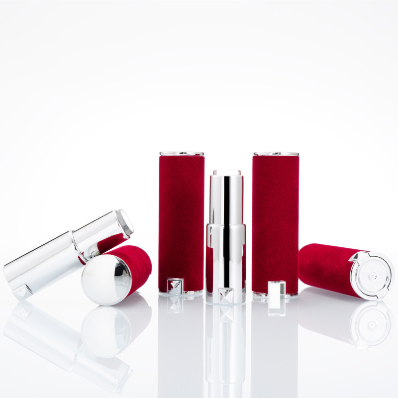 Round lipstick tube empty tube red velvet lambskin lipstick tube DIY homemade lipstick lipstick tube
