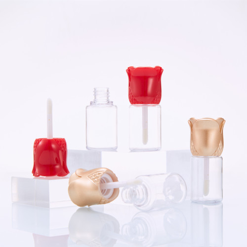 Rose DIY lip glaze tube lipstick empty tube injection molded transparent lip gloss tube cosmetic tube supply manufacturer wholesale
