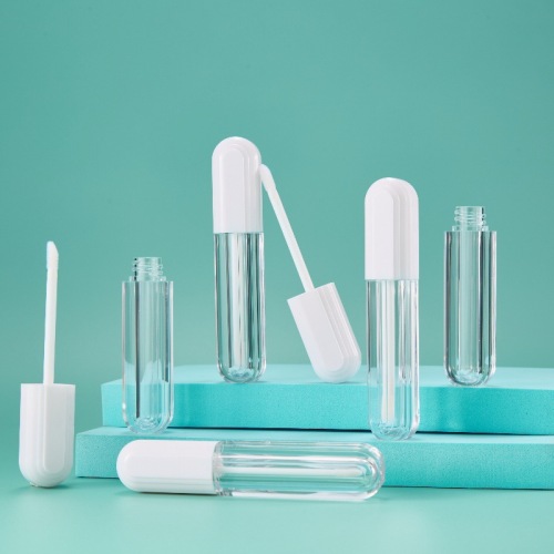 Thickened white cover transparent bottle lip glaze lip gloss packaging bottle lipstick tube empty tube lip gloss packaging material