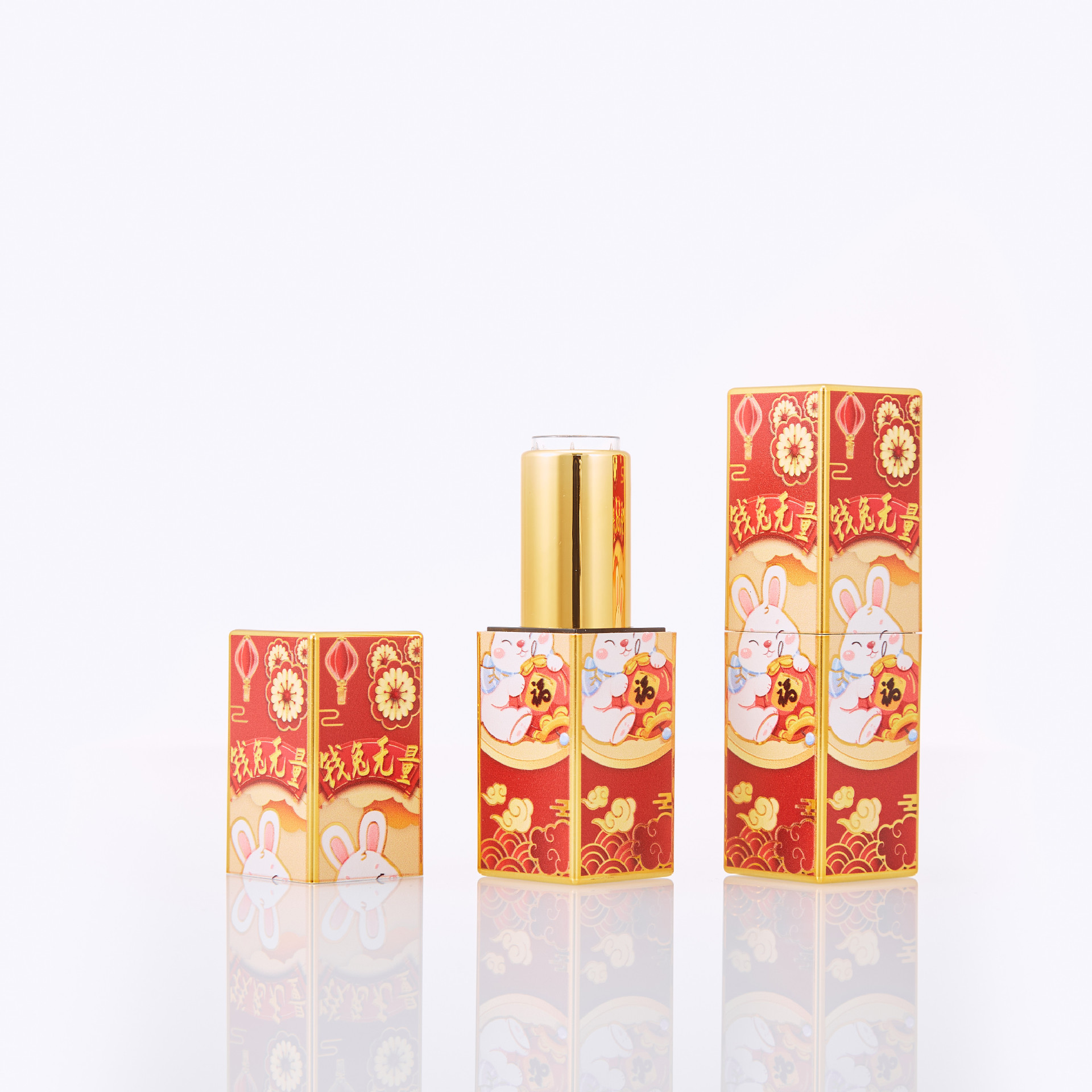 New Year Rabbit Year 3D Printed Magnetic Tube Lipstick Tube Homemade DIY Materials