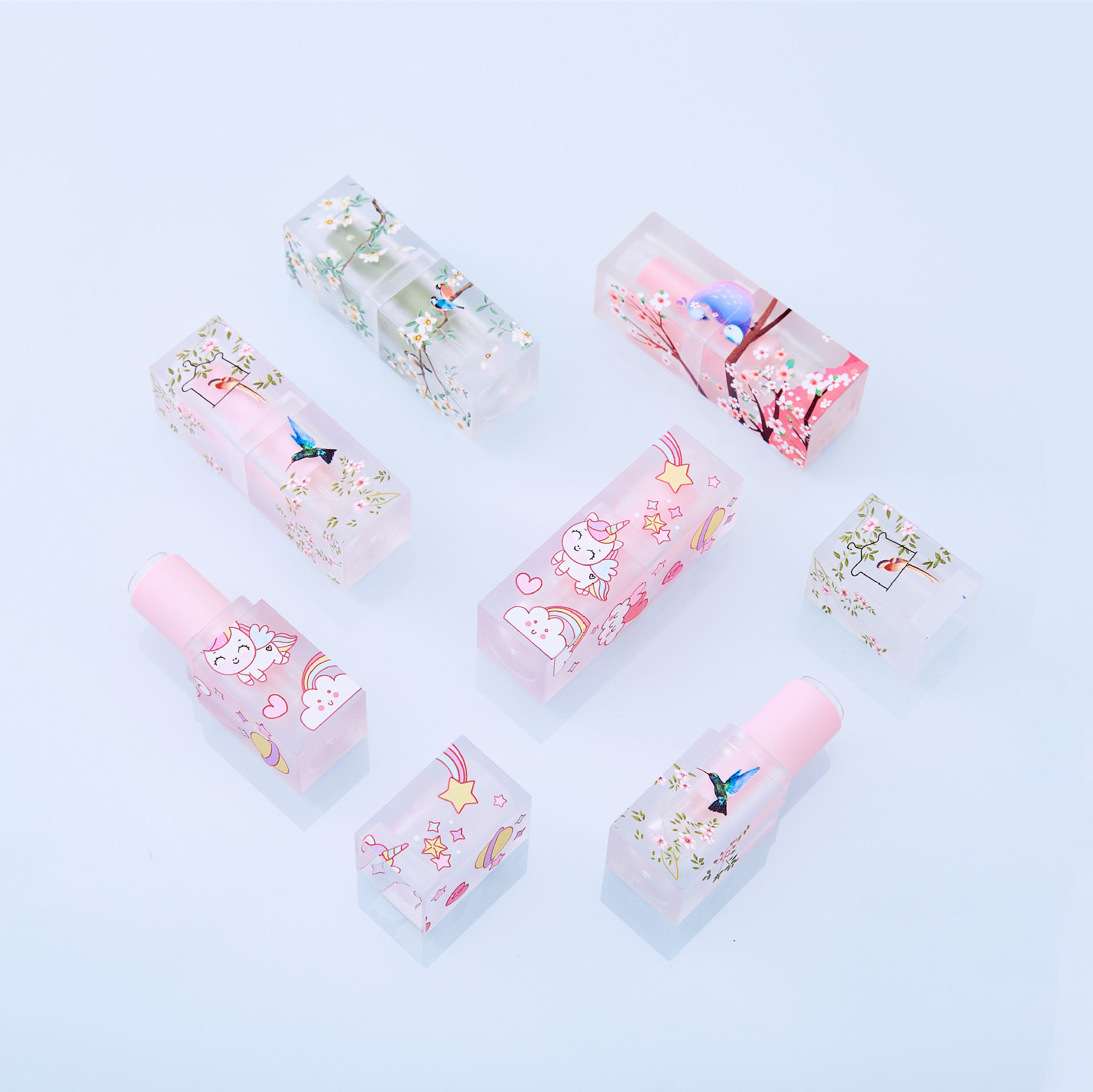 DIY homemade lipstick lipstick tube matte transparent 3D unicorn lipstick tube homemade lipstick shell packaging material