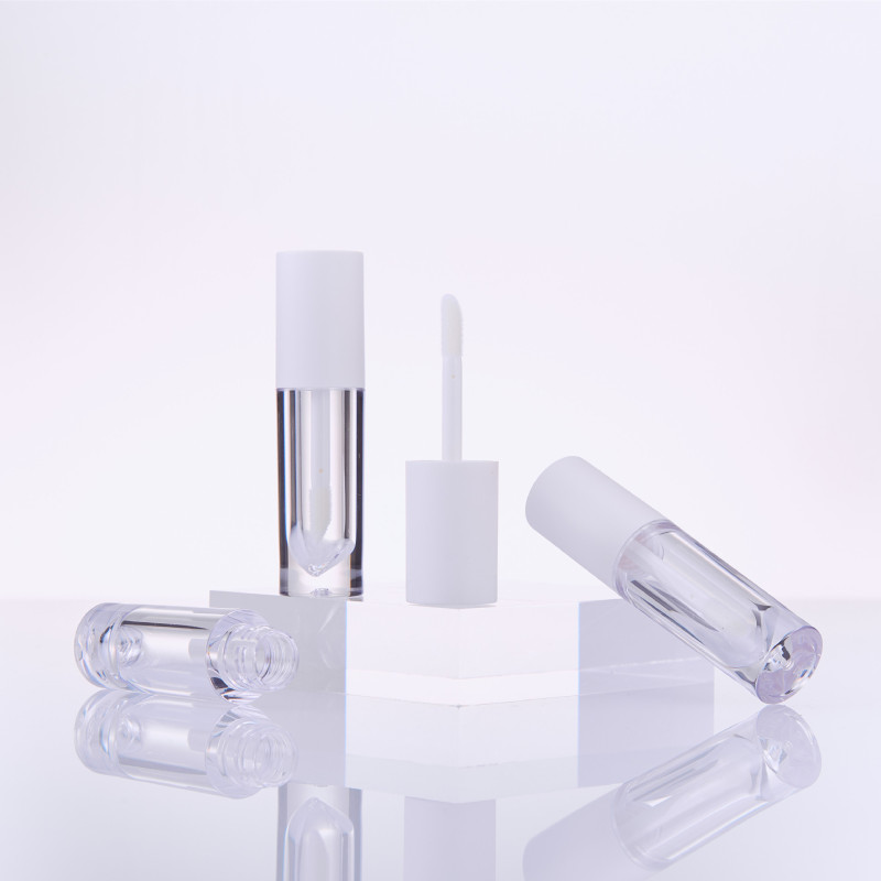 Manufacturers wholesale round lip glaze tube lip glaze empty tube transparent bottle 3ml lipstick empty tube can print logo