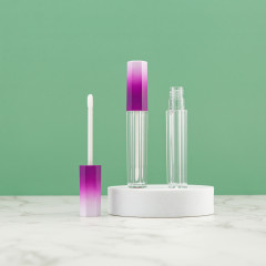 Hexagonal gradient lip gloss empty tube capacity 5ml transparent hexagonal lip glaze sub-bottle lipstick tube makeup packaging material