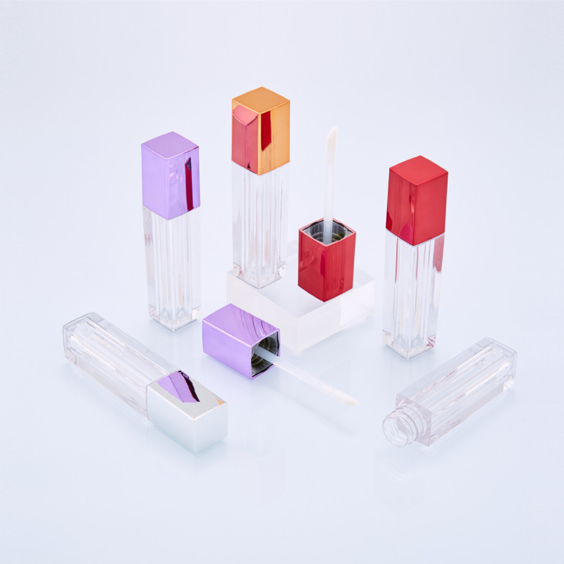 Square lip glaze tube lip gloss tube transparent bottom lipstick tube lip glaze tube empty tube lip gloss sub-bottle wholesale custom pattern