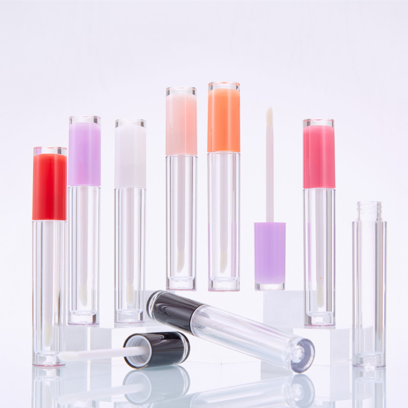 5ml round lip gloss tube inner spray lip gloss tube transparent lip glaze empty bottle packaging lipstick tube wholesale direct sales