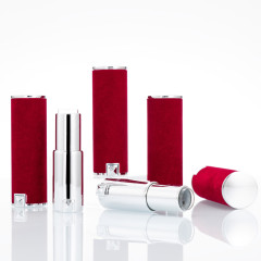 Round lipstick tube empty tube red velvet lambskin lipstick tube DIY homemade lipstick lipstick tube