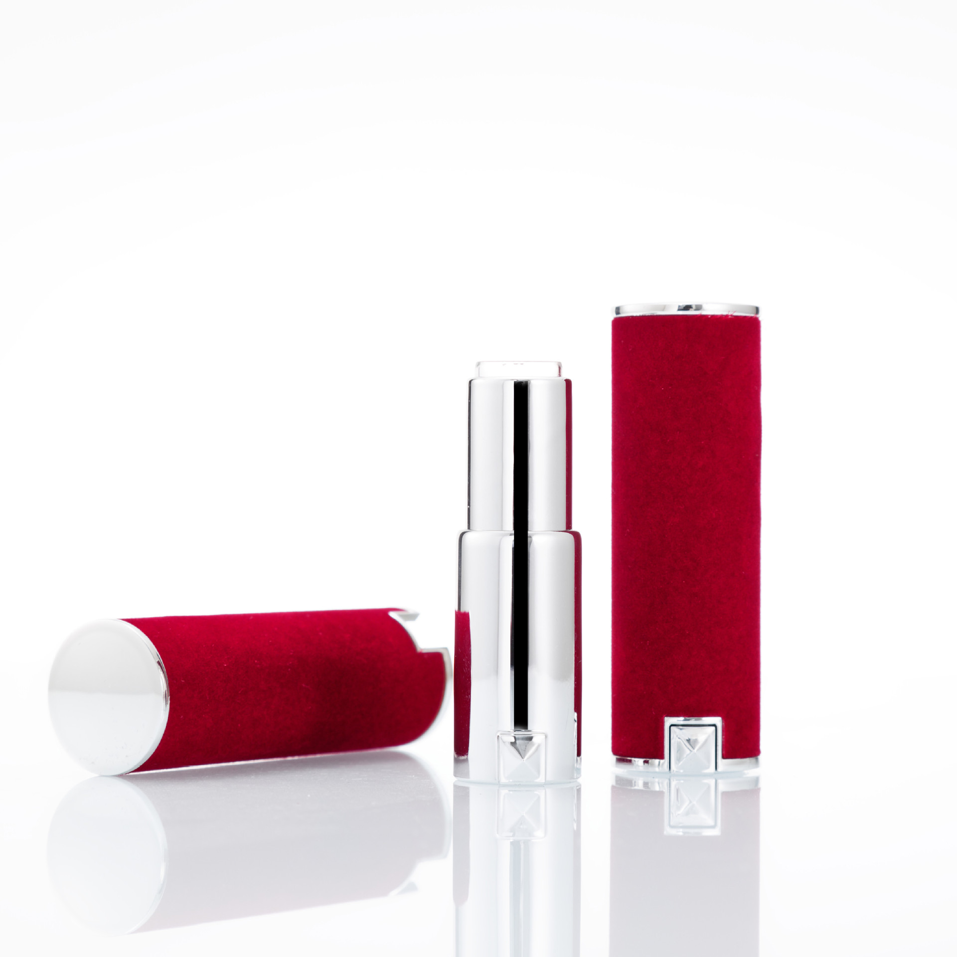 Round lipstick tube empty tube red velvet lambskin lipstick tube DIY homemade lipstick lipstick tube