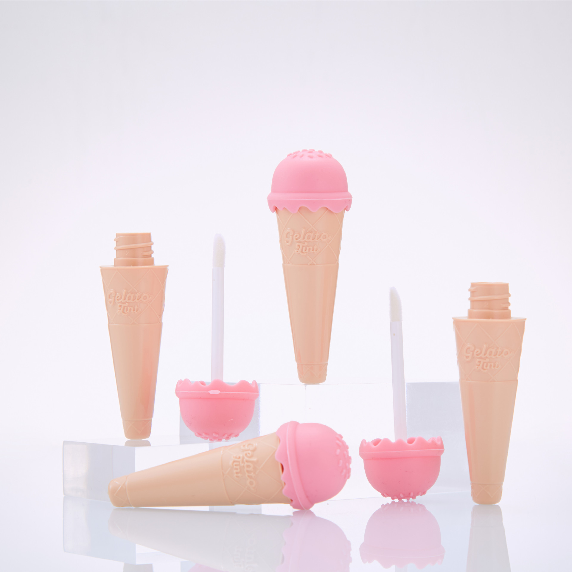 Ice cream DIY lip glaze tube lipstick empty tube injection molded transparent lip gloss tube cosmetics tube supply manufacturers wholesale