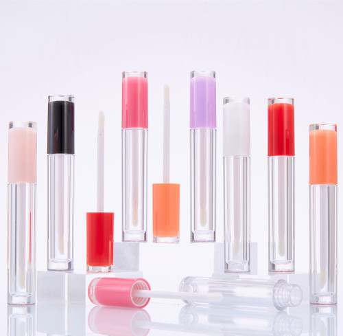 5ml round lip gloss tube inner spray lip gloss tube transparent lip glaze empty bottle packaging lipstick tube wholesale direct sales