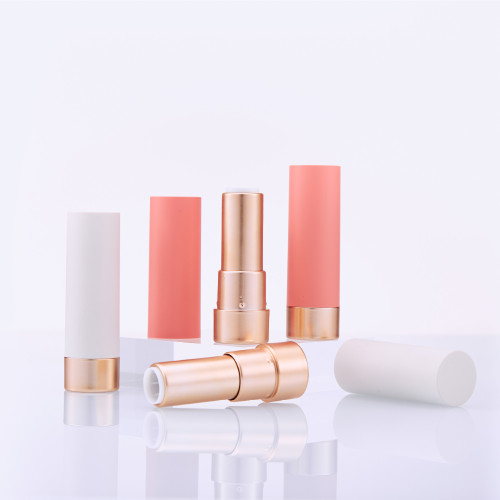 Round matte spray-plated matte gold lipstick tube lipstick empty tube packaging material