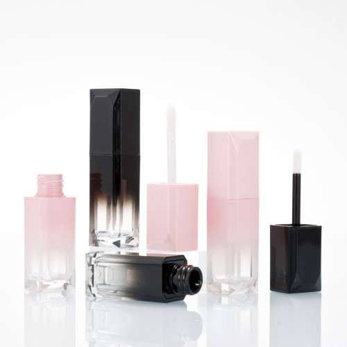 Gradient diamond shaped DIY lip glaze lipstick empty tube injection molded transparent lip gloss tube cosmetic tube supply manufacturer wholesale
