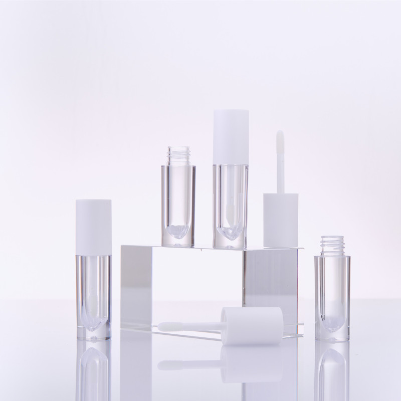 Manufacturers wholesale round lip glaze tube lip glaze empty tube transparent bottle 3ml lipstick empty tube can print logo
