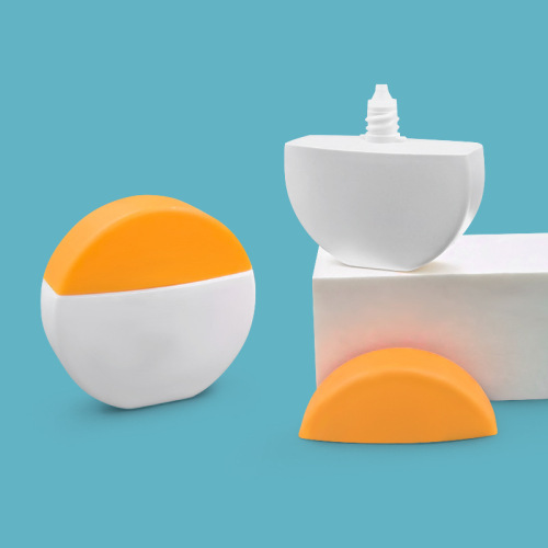 Double-layer cover round hand cream sunscreen 50ml sunscreen bottle packaging plastic cosmetic packaging material