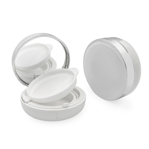 Round curved white silver edge air cushion packaging empty box BB cream packaging box sunscreen packaging