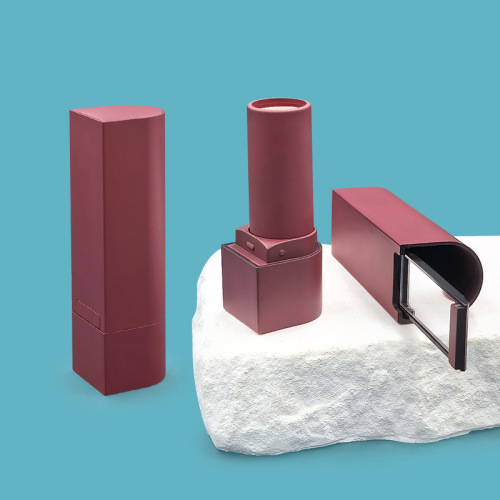 Square lipstick tube cosmetic packaging material complete technology lipstick tube simple solid color convenient packaging empty tube