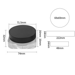 Curved screw cap 10g loose powder box plastic middle grid does not leak powder High gloss powder packaging plastic empty box packaging material