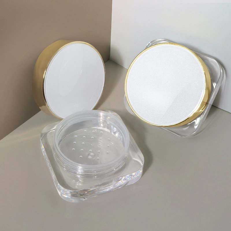 Custom round cover square bottle loose powder plastic box packaging material grid loose powder box empty packaging material