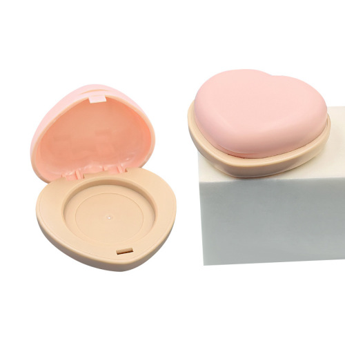 Love flip powder box packaging material Single layer heart shaped blush box Single layer eye shadow box inner diameter 40mm packaging box