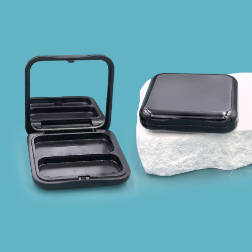 Square two-color eyeshadow box with mirror, concealer box, two-grid blush box, empty box, sample lipstick box