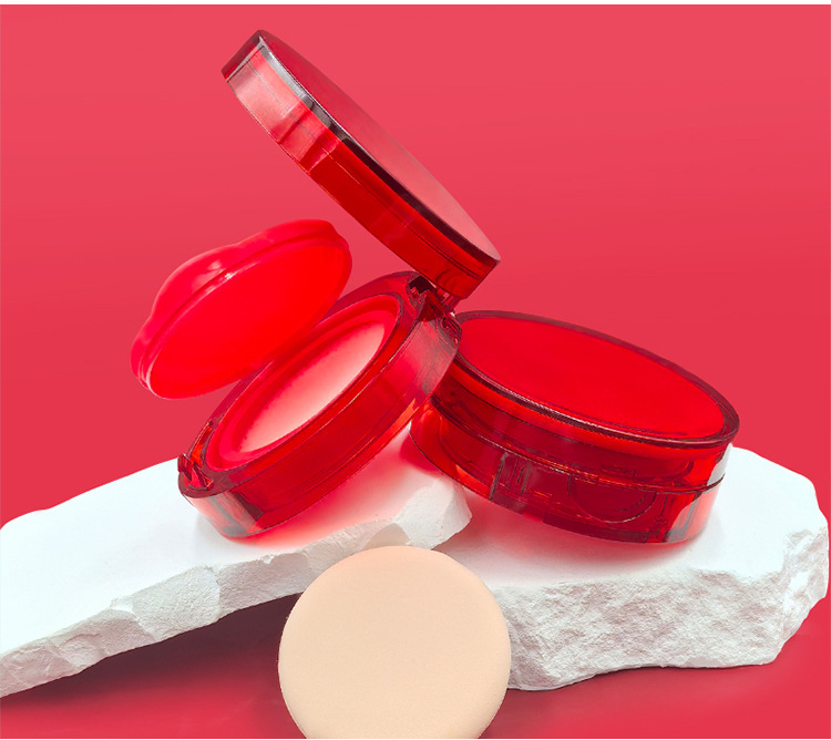 Transparent red air cushion box packaging material BB cream box cosmetic air cushion empty box can be equipped with powder puff sponge