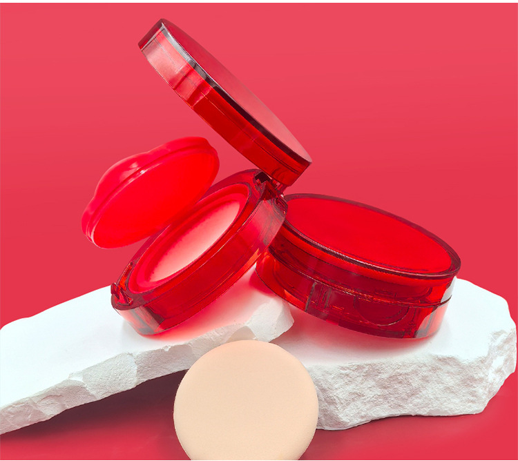Transparent red air cushion box packaging material BB cream box cosmetic air cushion empty box can be equipped with powder puff sponge