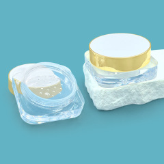Custom round cover square bottle loose powder plastic box packaging material grid loose powder box empty packaging material