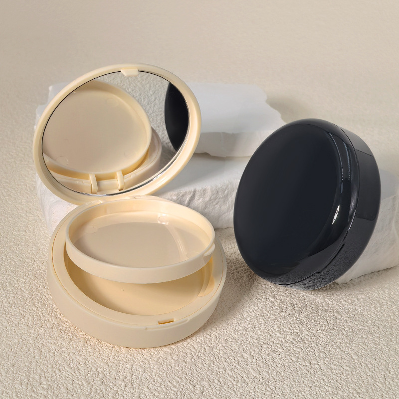High-end round air cushion box powder box packaging material with mirror contour highlight disc clip-on liquid foundation BB cream box