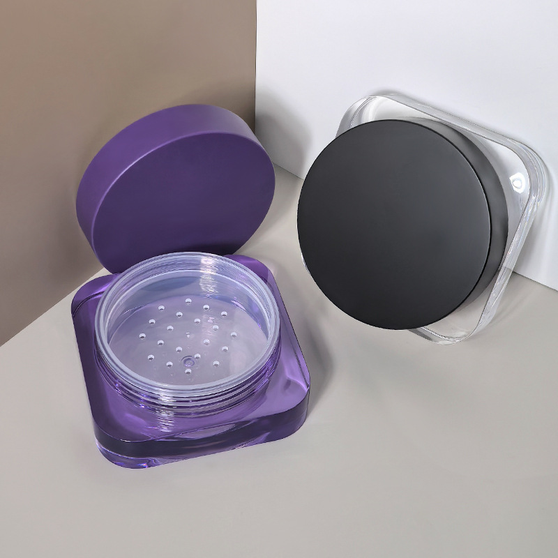 Curved screw cap 10g loose powder box plastic middle grid does not leak powder High gloss powder packaging plastic empty box packaging material