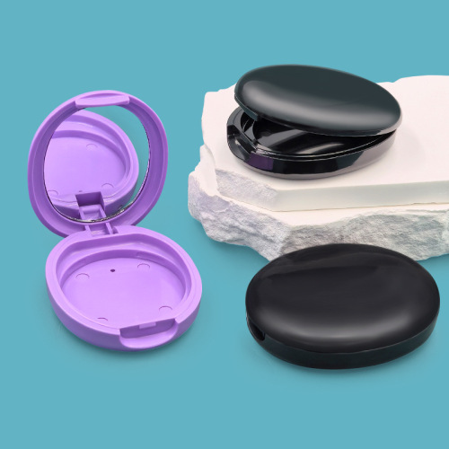 Oval 10g powder box black purple monochrome eye shadow blush highlight powder DIY packaging box makeup packaging material