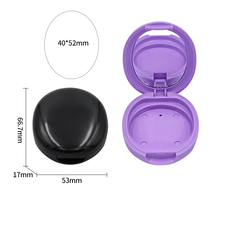 Oval 10g powder box black purple monochrome eye shadow blush highlight powder DIY packaging box makeup packaging material