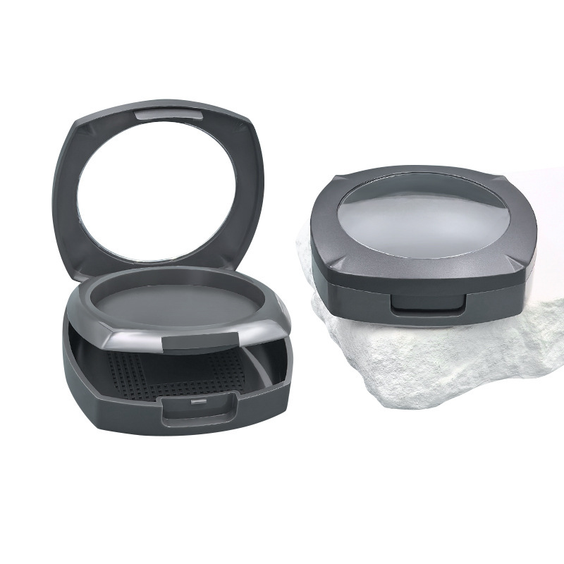 Customized love-shaped flip-top powder box highlight concealer packaging plastic empty box cosmetics packaging