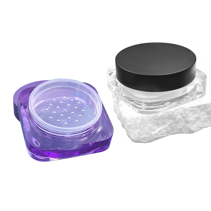 Curved screw cap 10g loose powder box plastic middle grid does not leak powder High gloss powder packaging plastic empty box packaging material
