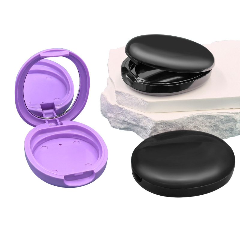 Oval 10g powder box black purple monochrome eye shadow blush highlight powder DIY packaging box makeup packaging material
