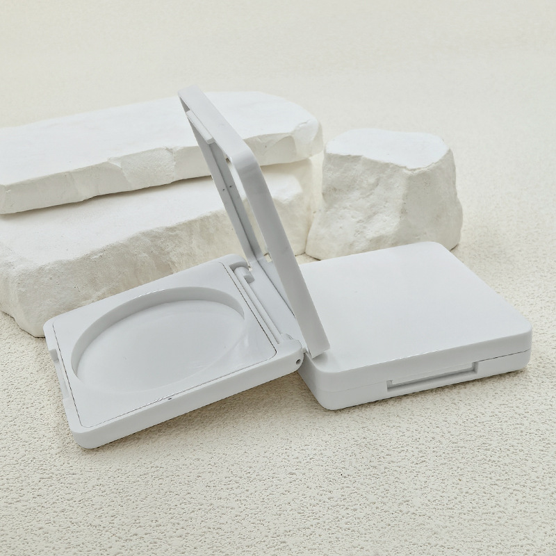 Hot-selling square powder packaging material direct supply flip cover concealer highlight contour blush makeup packaging tray custom made